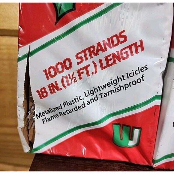 VTG Silver Tinsel Icicles 1000 18 In Strands Christmas Lot Of 5 Union Wedding Co - Picture 3 of 6